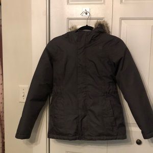 Girl’s Northface winter jacket dark grey 14/16